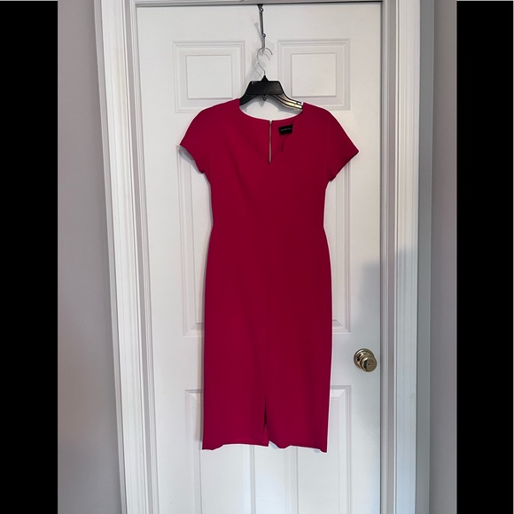 Pink Scallop Neckline Cocktail Dress - Picture 1 of 4